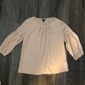 3/4 sleeve tan blouse